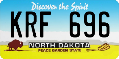 ND license plate KRF696
