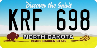 ND license plate KRF698