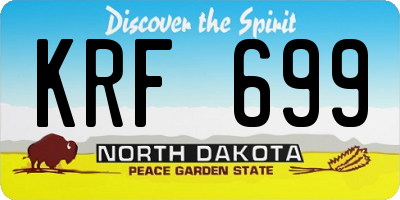 ND license plate KRF699