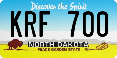 ND license plate KRF700