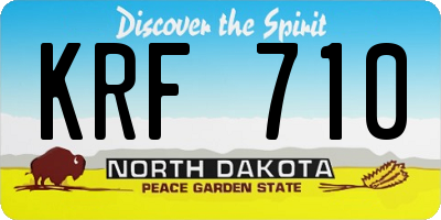 ND license plate KRF710