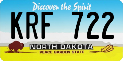 ND license plate KRF722