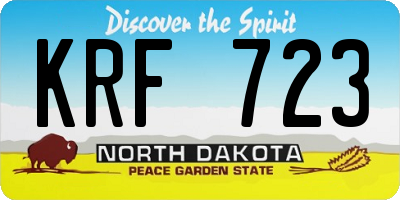 ND license plate KRF723