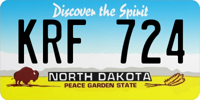 ND license plate KRF724