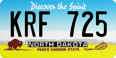 ND license plate KRF725