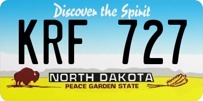 ND license plate KRF727
