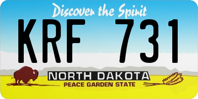 ND license plate KRF731