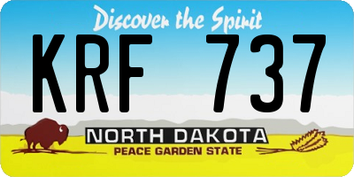 ND license plate KRF737