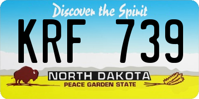 ND license plate KRF739