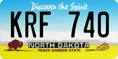 ND license plate KRF740