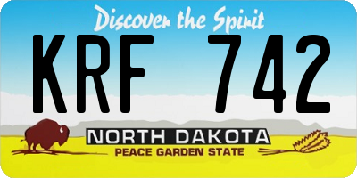 ND license plate KRF742