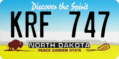 ND license plate KRF747