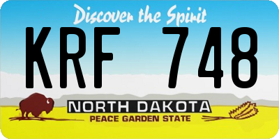 ND license plate KRF748