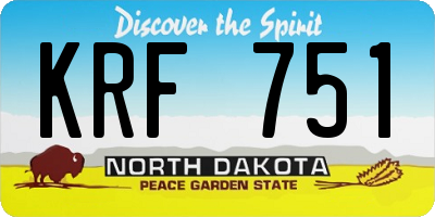 ND license plate KRF751