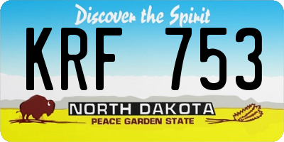 ND license plate KRF753
