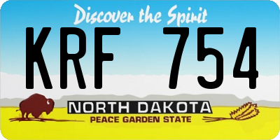 ND license plate KRF754