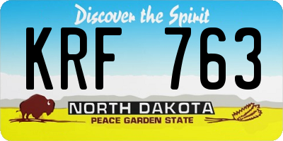 ND license plate KRF763
