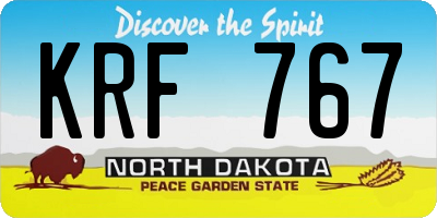 ND license plate KRF767