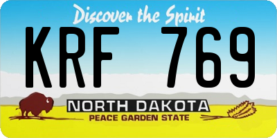 ND license plate KRF769