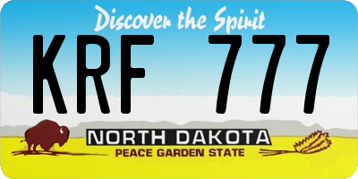 ND license plate KRF777
