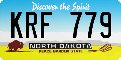 ND license plate KRF779