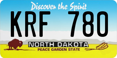 ND license plate KRF780