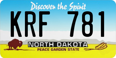 ND license plate KRF781