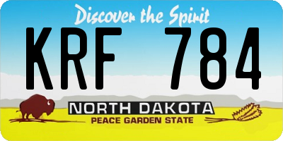 ND license plate KRF784