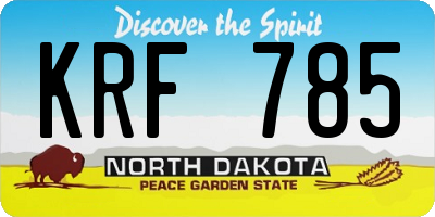 ND license plate KRF785