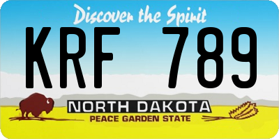 ND license plate KRF789