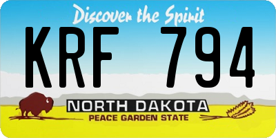 ND license plate KRF794