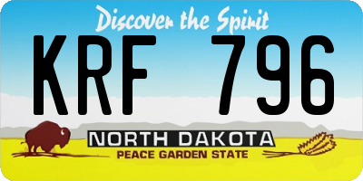 ND license plate KRF796