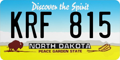 ND license plate KRF815