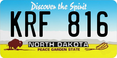 ND license plate KRF816