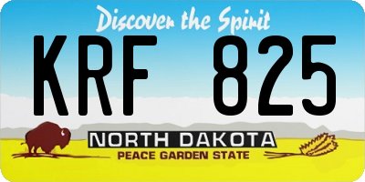 ND license plate KRF825