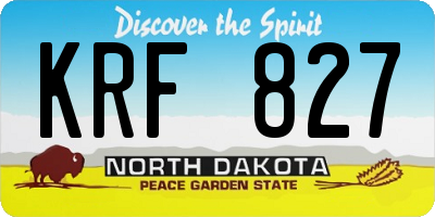 ND license plate KRF827