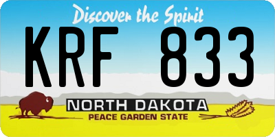 ND license plate KRF833