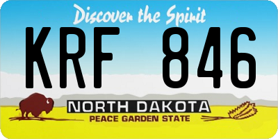 ND license plate KRF846