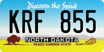 ND license plate KRF855