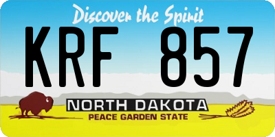 ND license plate KRF857