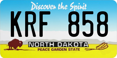 ND license plate KRF858