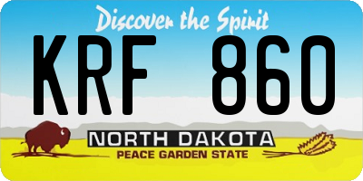 ND license plate KRF860