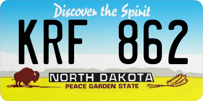 ND license plate KRF862