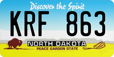 ND license plate KRF863