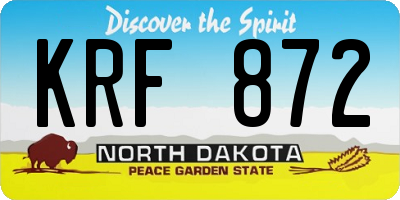 ND license plate KRF872