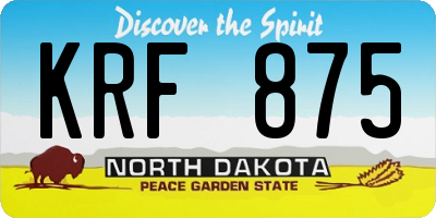 ND license plate KRF875