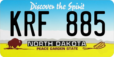 ND license plate KRF885