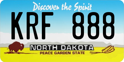 ND license plate KRF888