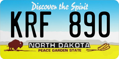ND license plate KRF890