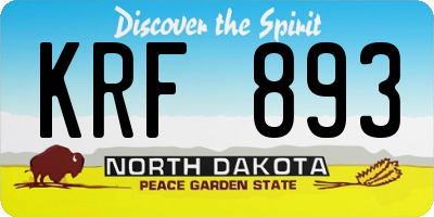 ND license plate KRF893